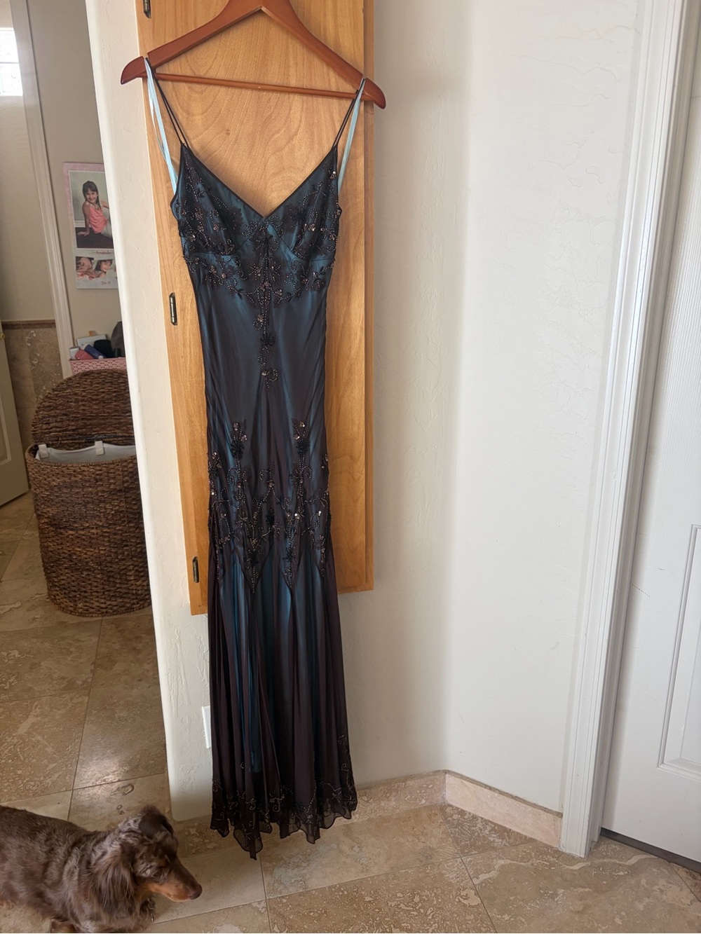 Y2K Papell Boutique Evening Brown Slip Gown Dress -